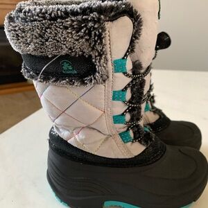 Kamik Black and White Quilted Snow Boots